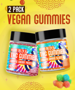 2 Pack Vegan Gummies| Delta 8 Orange Slices & Apple Dots